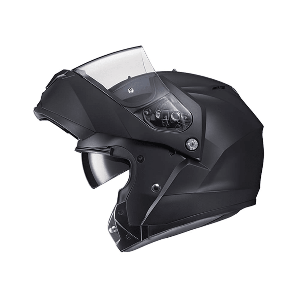 CASCO ABATIBLE HJC C91N SOLID CON VISOR SOLAR NEGRO MATE2