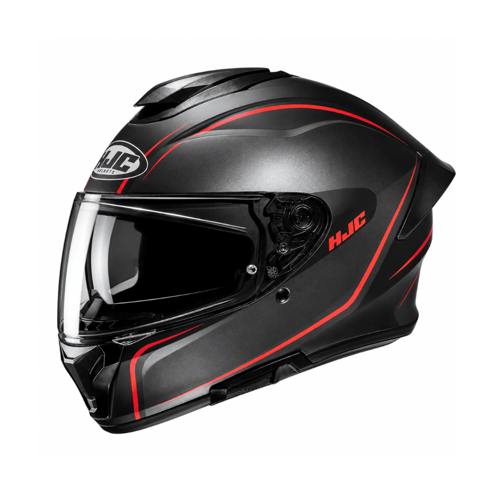 CASCO HJC C71 QUEZ MC5SF NEGRO ROJO CON VISOR SOLAR2