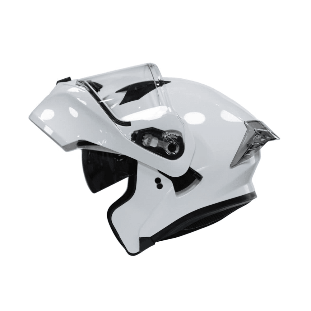 CASCO PARA MOTO ICH 3120 SOLID BLANCO ABATIBLE CON DOBLE VISOR3