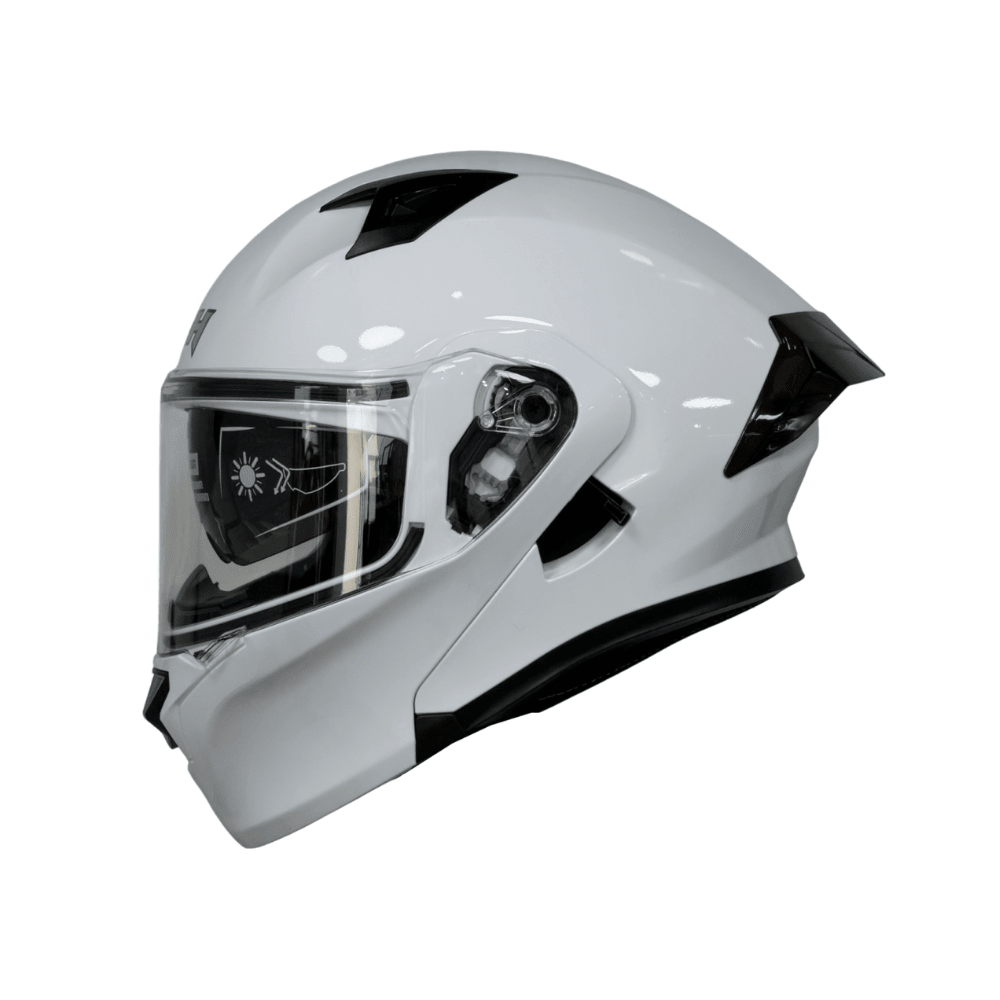 CASCO PARA MOTO ICH 3120 SOLID BLANCO ABATIBLE CON DOBLE VISOR2