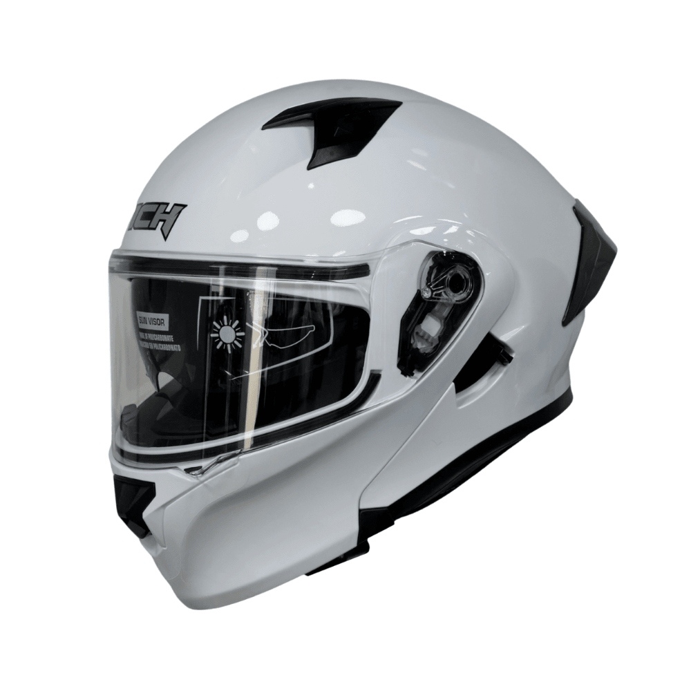 CASCO PARA MOTO ICH 3120 SOLID BLANCO ABATIBLE CON DOBLE VISOR1