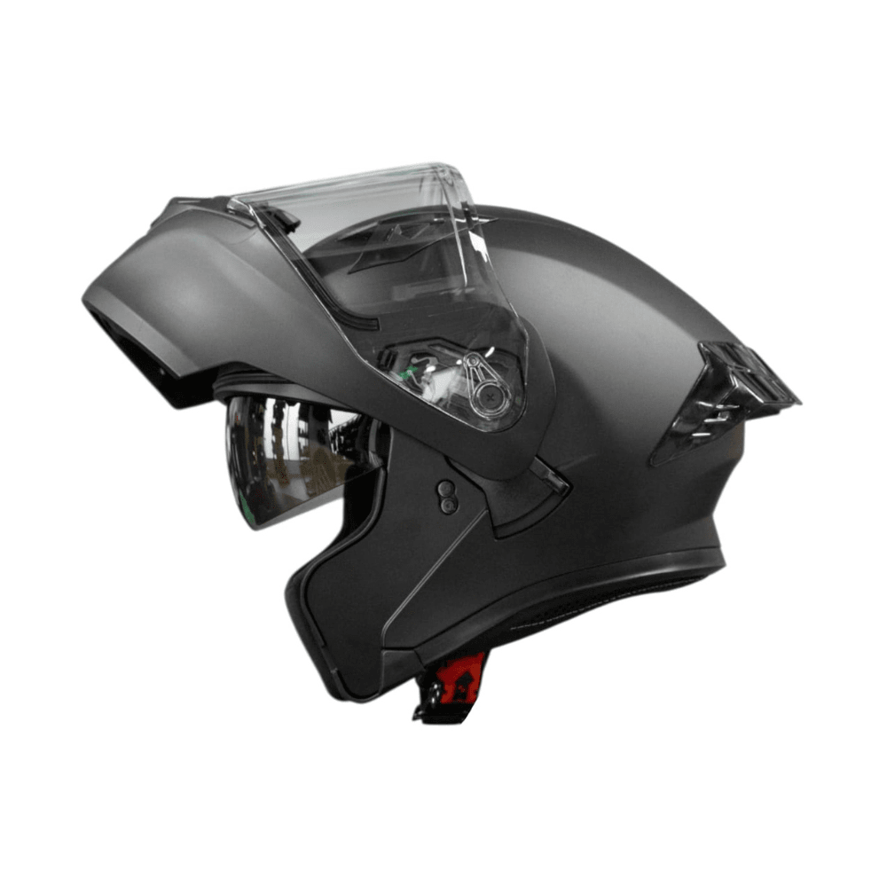 CASCO PARA MOTO ICH 3120 SOLID NEGRO OPACO ABATIBLE CON DOBLE VISOR3