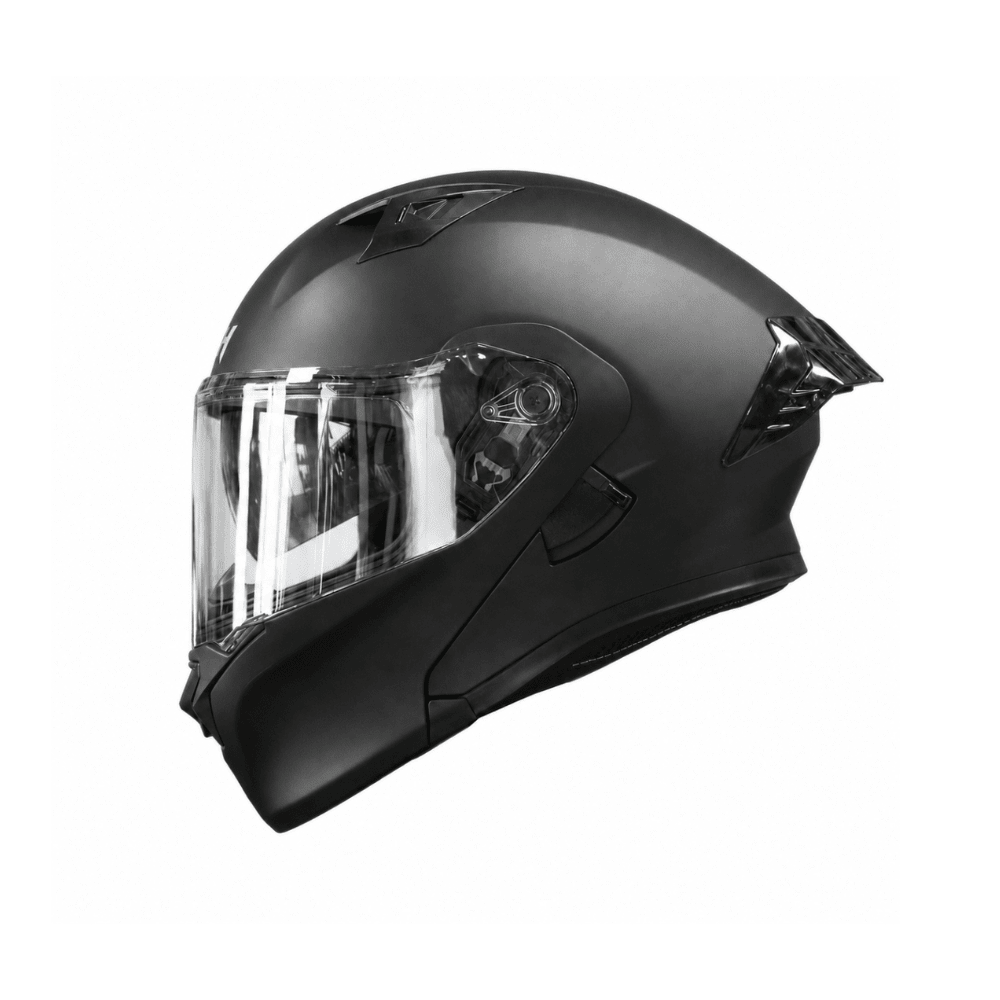 CASCO PARA MOTO ICH 3120 SOLID NEGRO OPACO ABATIBLE CON DOBLE VISOR4