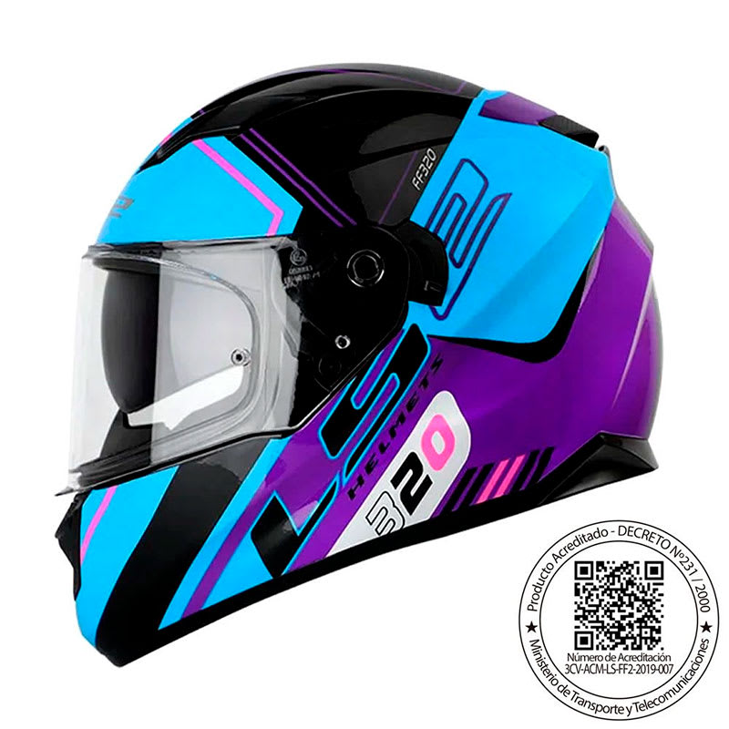 Casco Integral Ls2 Ff320 Stream Evo Sche Azul Morado1