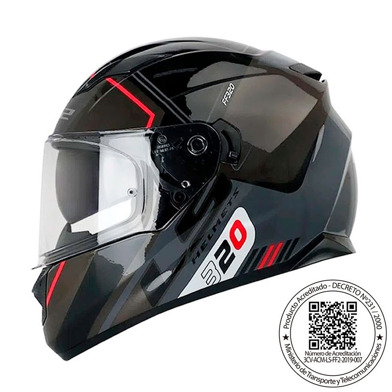 Casco Integral Ls2 Ff320 Stream Evo Sche Negro Gris1