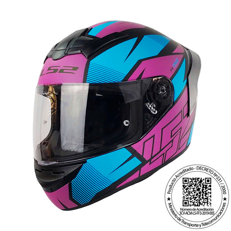 Casco Integral Ls2 Ff352 Axtro Negro Purpura Azul Mate1