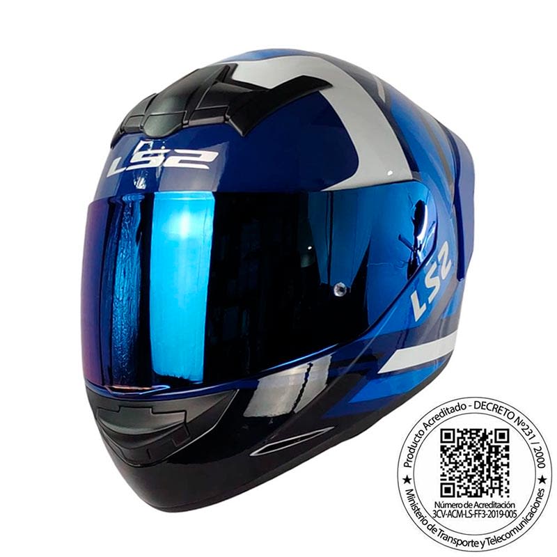 CASCO LS2 FF352 EVO DOWN AZUL MICA IRIDIUM AZUL SPOILER AZUL1