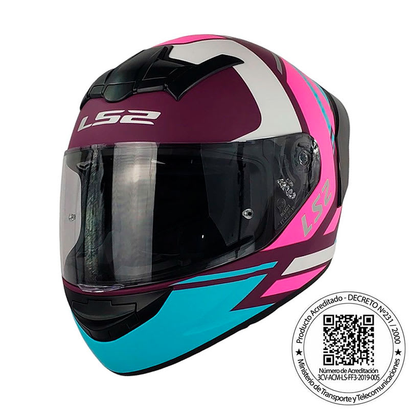 Casco Ls2 Ff352 Evo Down morado fucsia mate1