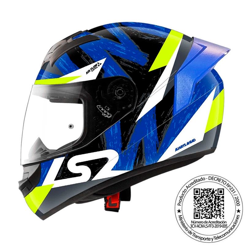 Casco Ls2 Ff352 Evo Wolves Negro Azul Spoiler Azul1