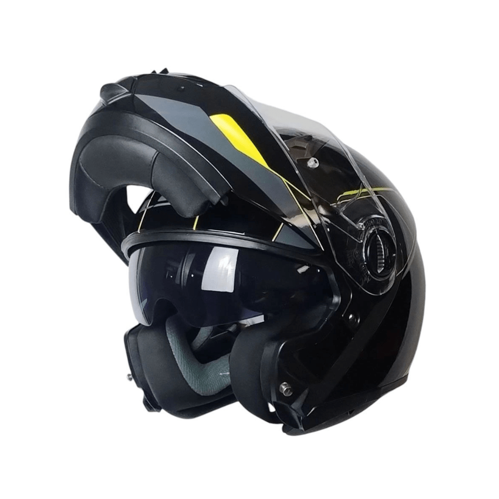CASCO ABATIBLE PARA MOTO LS2 FF370 EASY SHADOW NEGRO AMARILLO DOBLE VISOR3