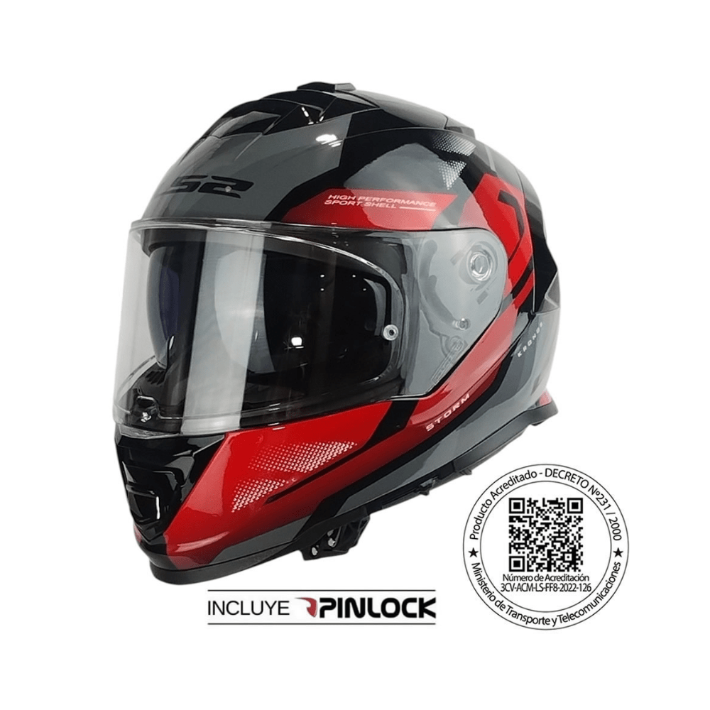 CASCO INTEGRAL LS2 FF800 STORM II KRONOS ROJO GRIS1