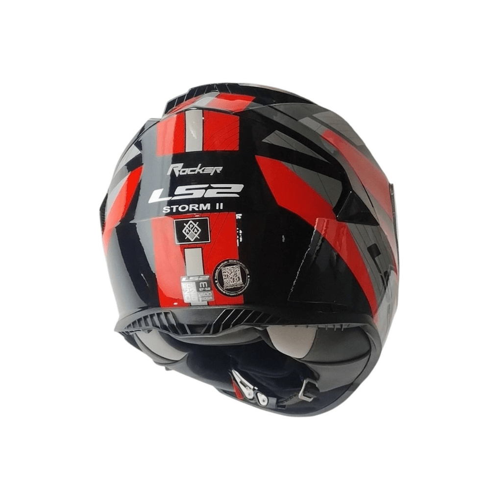 CASCO PARA MOTO INTEGRAL LS2 FF800 STORM II ROCKER SILVER ROJO4