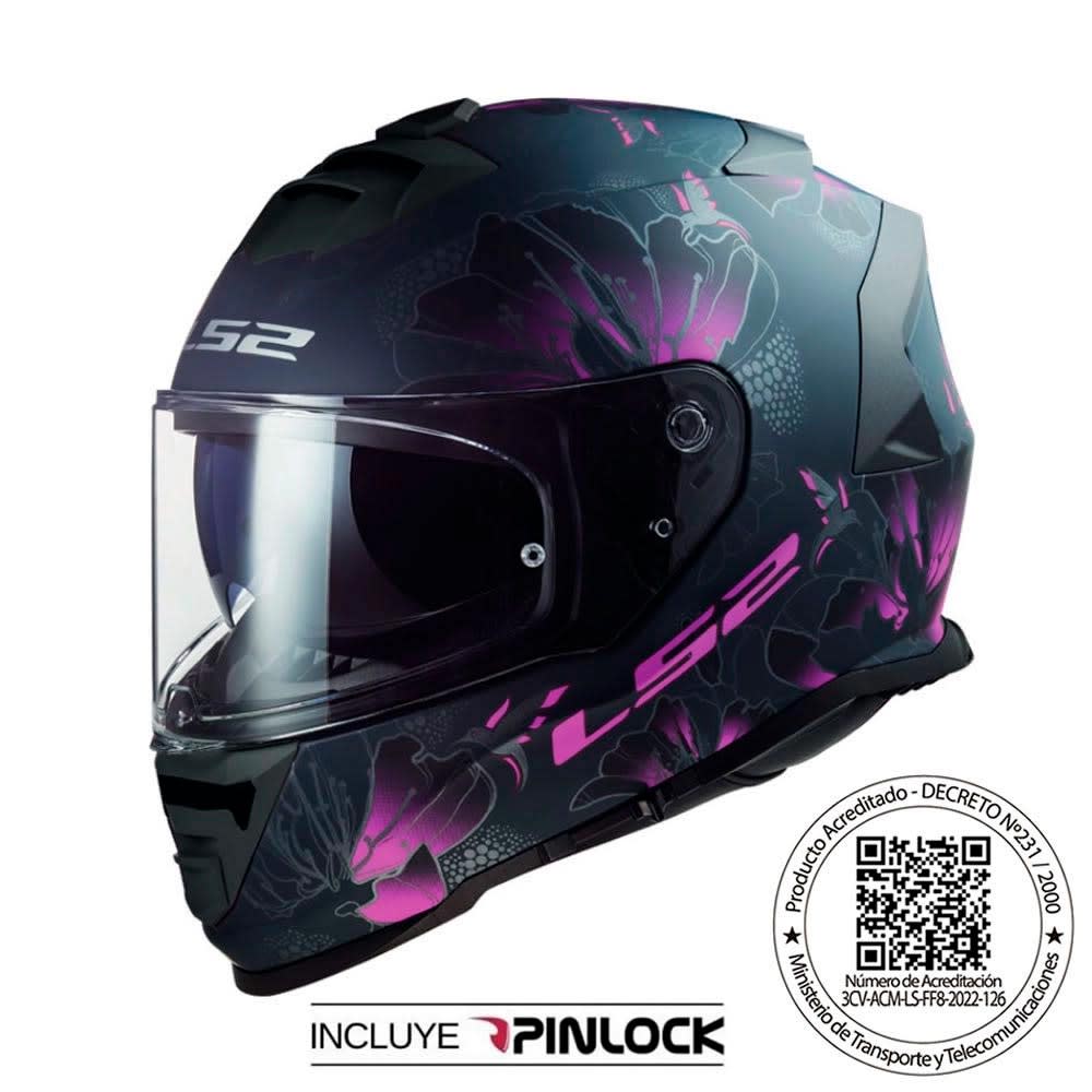 CASCO INTEGRAL LS2 FF800 STORM II BURST NEGRO ROSA MATTE1