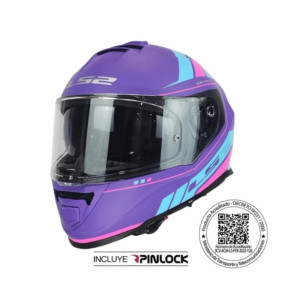 CASCO PARA MOTO LS2 FF800 STORM II FIST MORADO AZUL MATE1