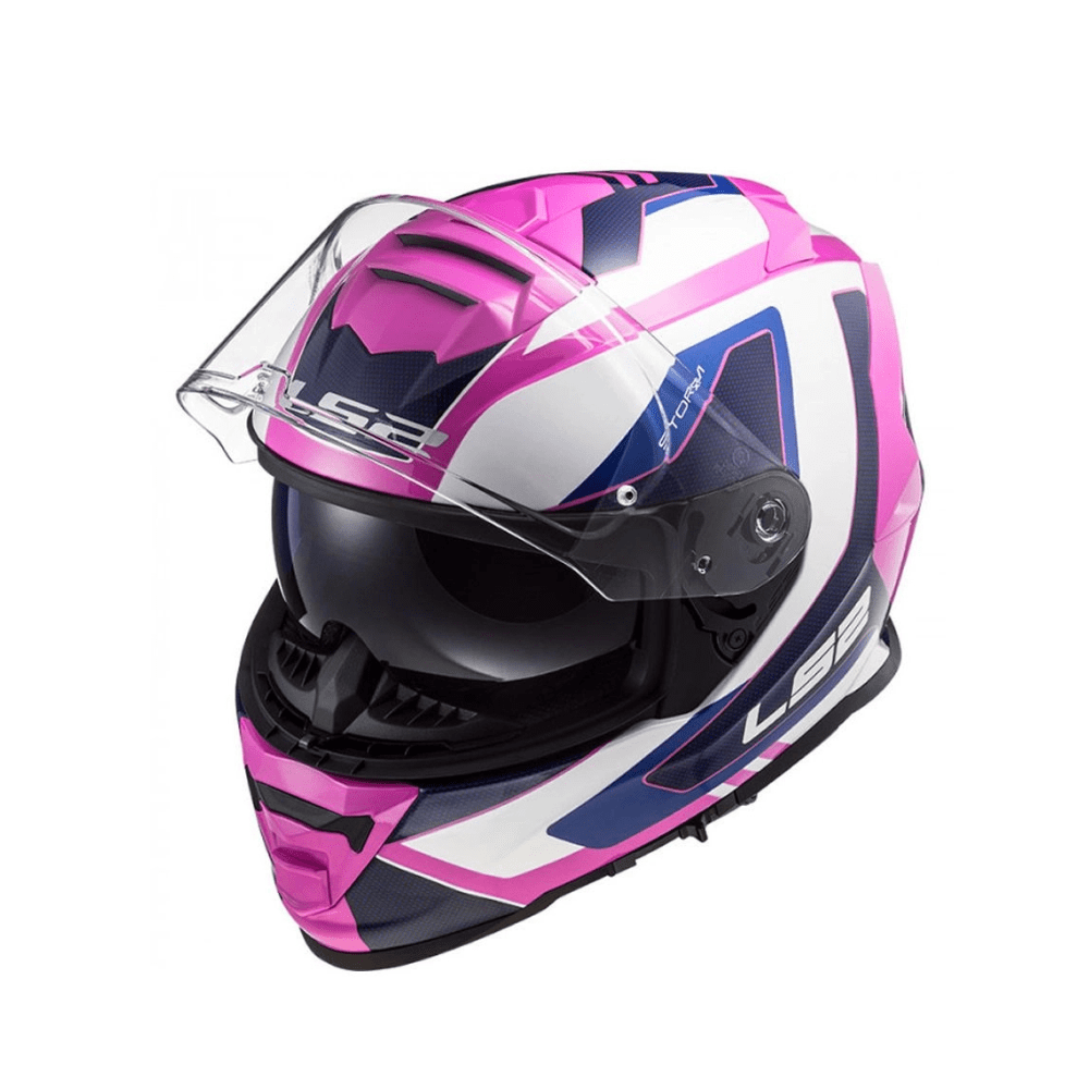 CASCO PARA MOTO LS2 FF800 STORM II TECHY BLANCO ROSA7