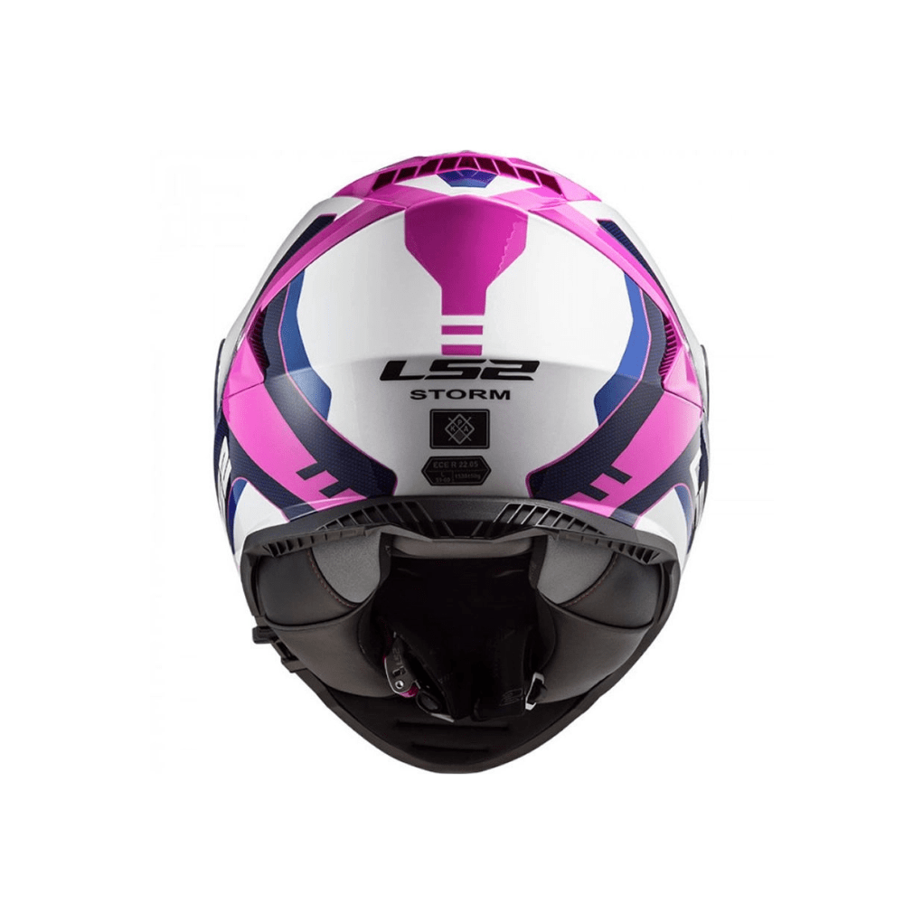 CASCO PARA MOTO LS2 FF800 STORM II TECHY BLANCO ROSA5