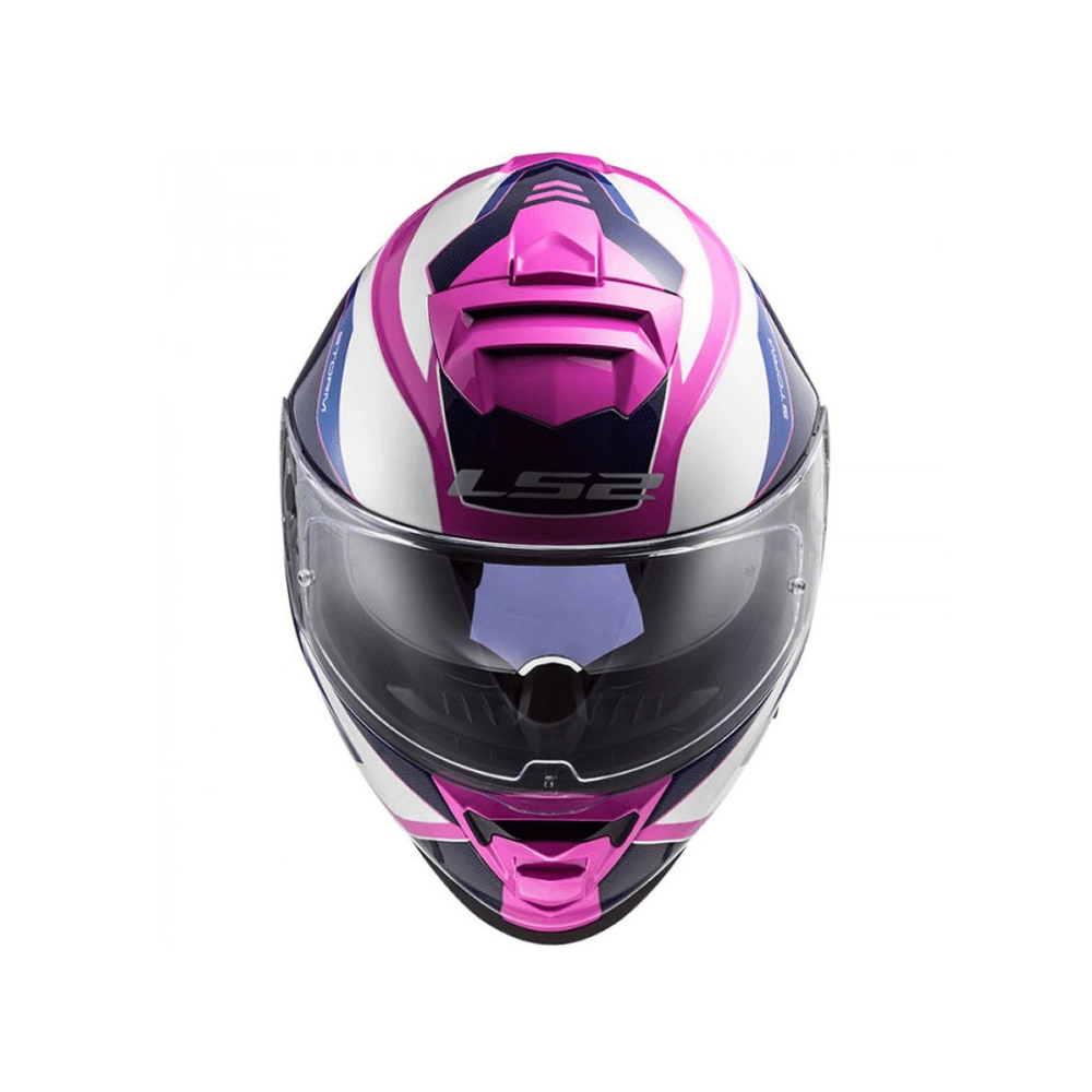 CASCO PARA MOTO LS2 FF800 STORM II TECHY BLANCO ROSA6