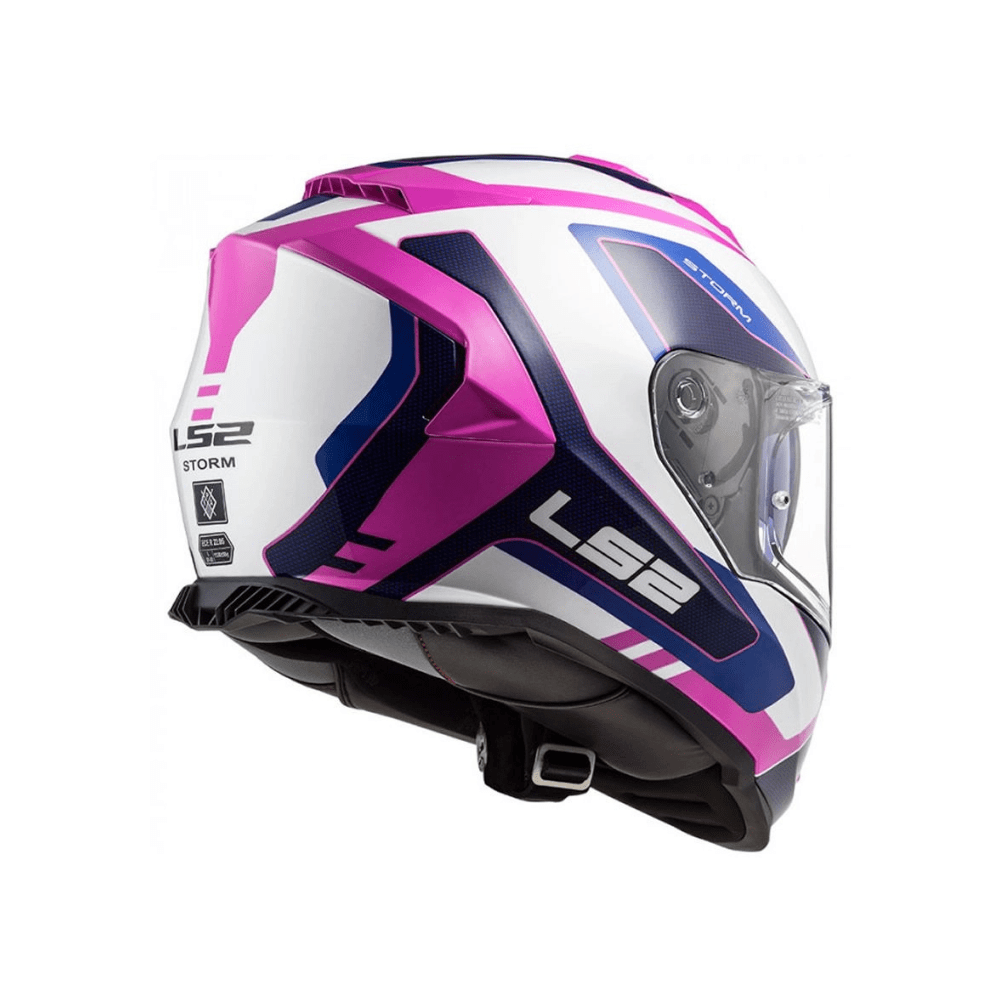 CASCO PARA MOTO LS2 FF800 STORM II TECHY BLANCO ROSA2