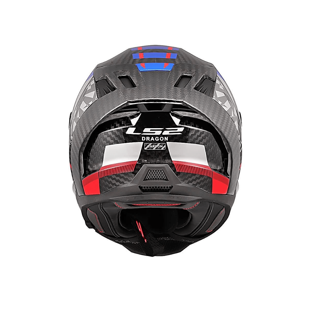 CASCO PARA MOTO LS2 FF807 DRAGON C TRAX AZUL ROJO FIBRA DE CARBONO4