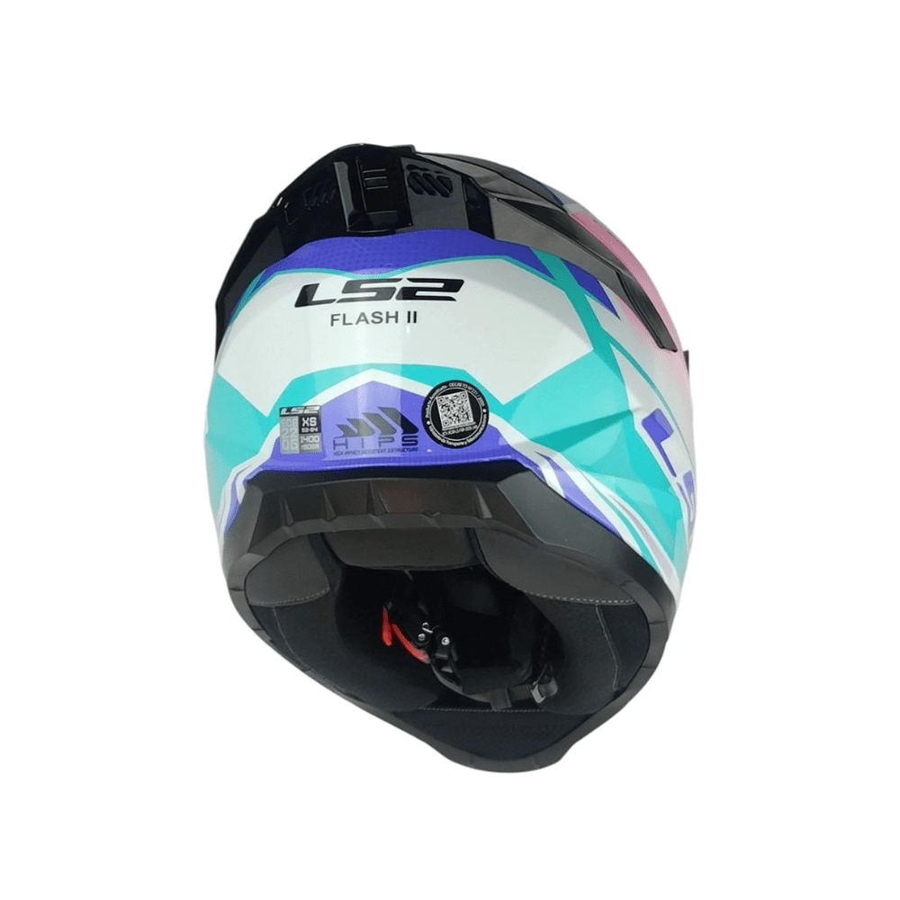 CASCO PARA MOTO INTEGRAL LS2 FF802 FLASH II IMPACT BLANCO ROSA CELESTE2