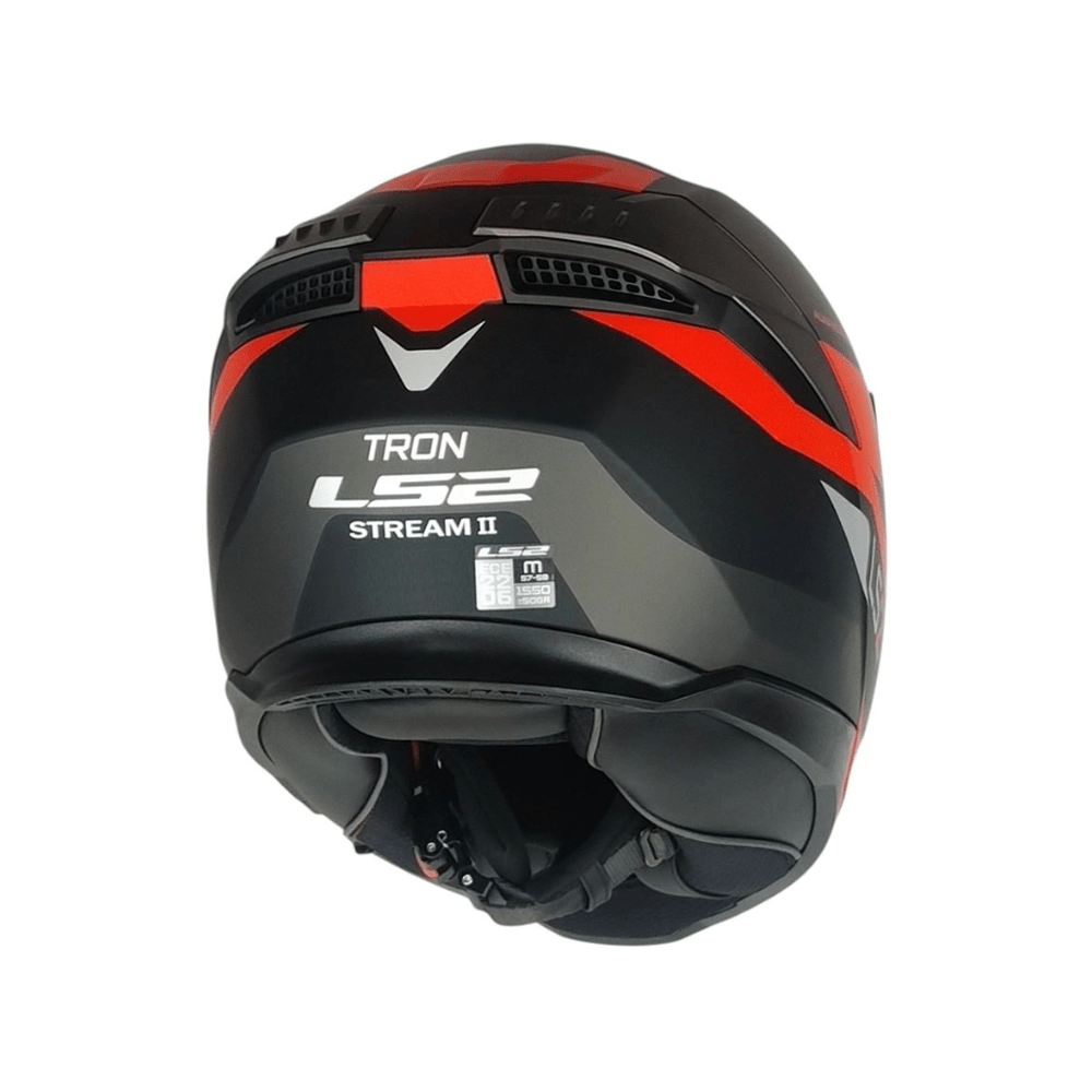 CASCO PARA MOTO LS2 FF808 STREAM II TRON NEGRO ROJO MATE5