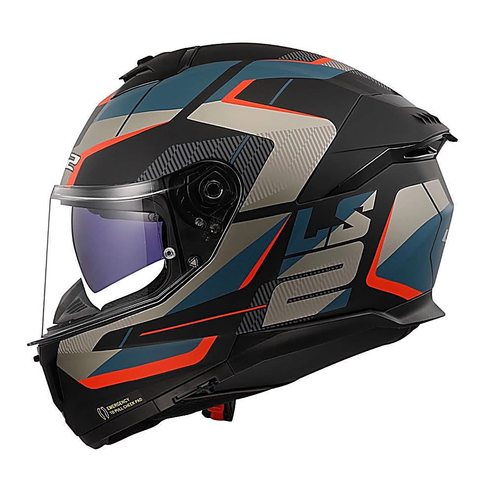 CASCO LS2 FF808 STREAM II NEGRO AZUL MATE | CERTIFICADO ECE 22.062