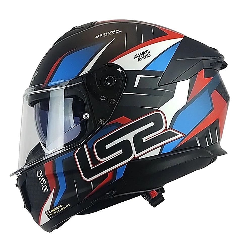 CASCO LS2 FF808 STREAM II TINUX NEGRO ROJO MATE | CERTIFICADO ECE 22.063