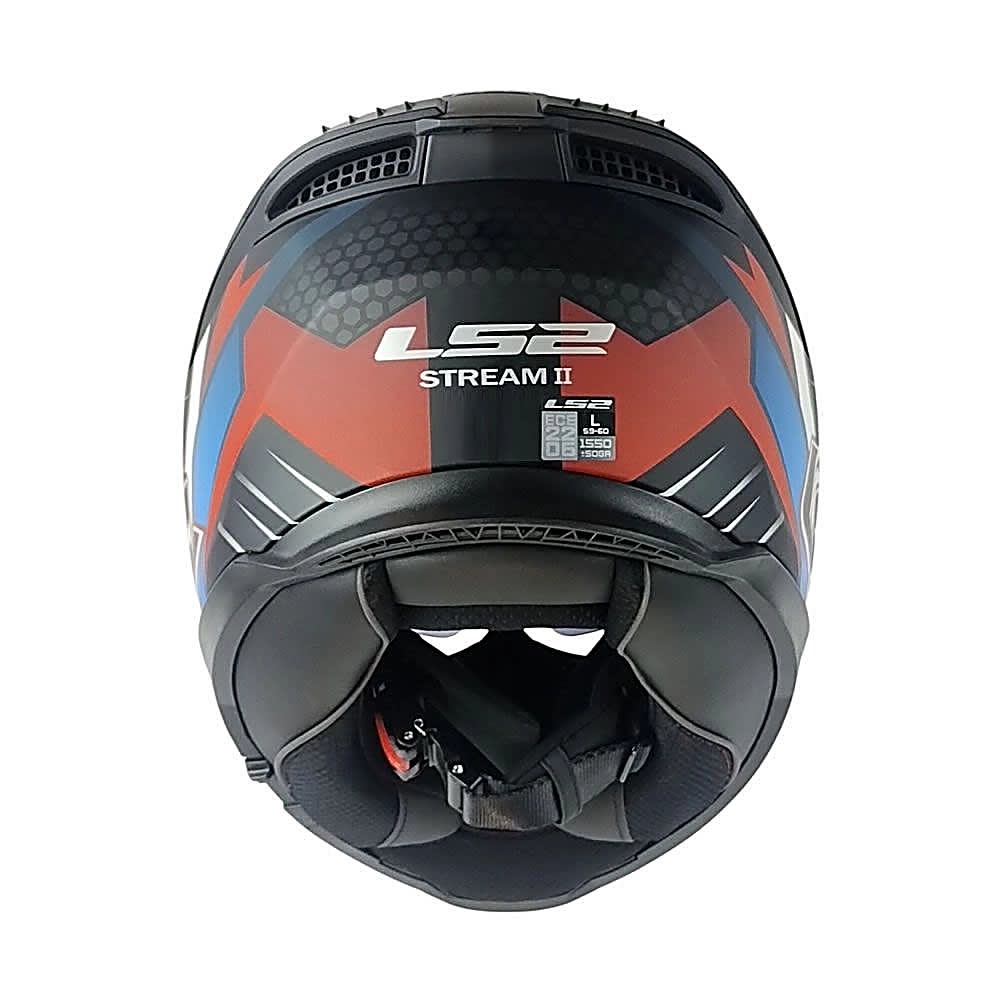 CASCO LS2 FF808 STREAM II TINUX NEGRO ROJO MATE | CERTIFICADO ECE 22.066