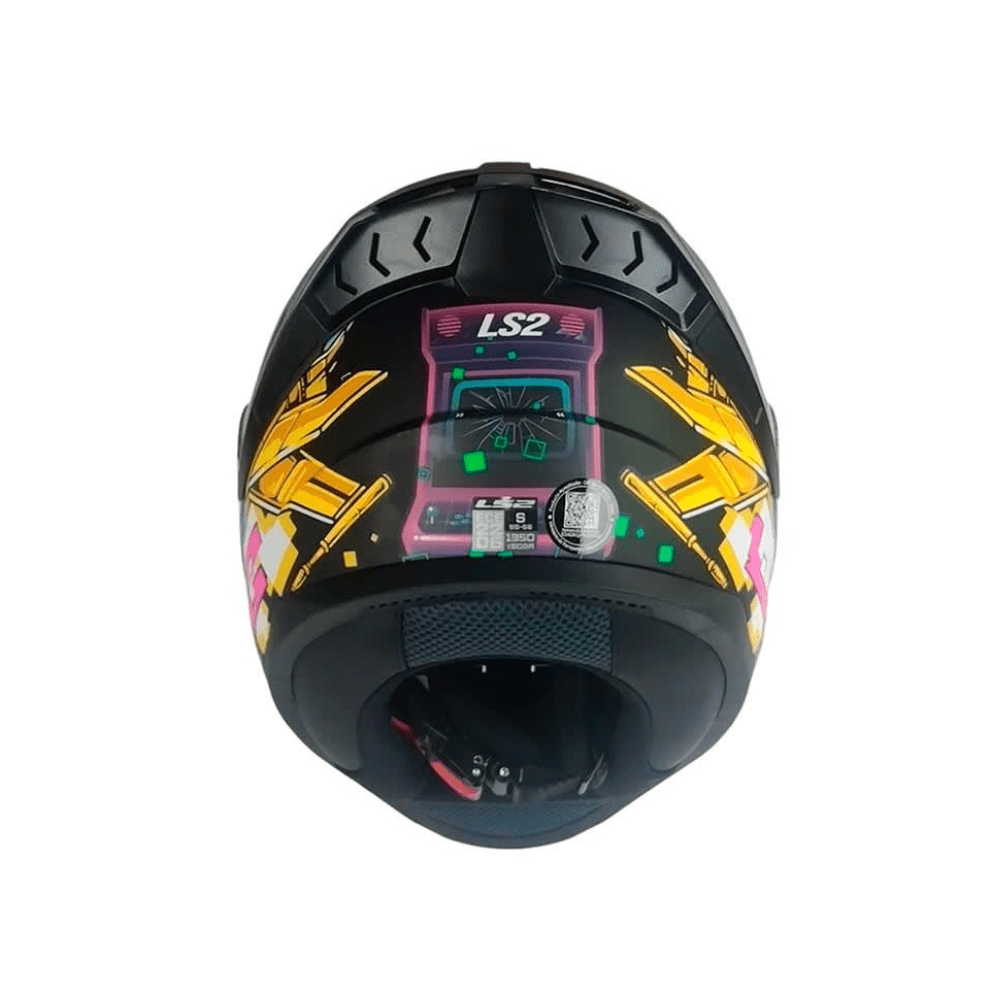CASCO PARA MOTO LS2 FF810 VIGO SPACE ATTACK NEGRO AMARILLO ROJO MATE6