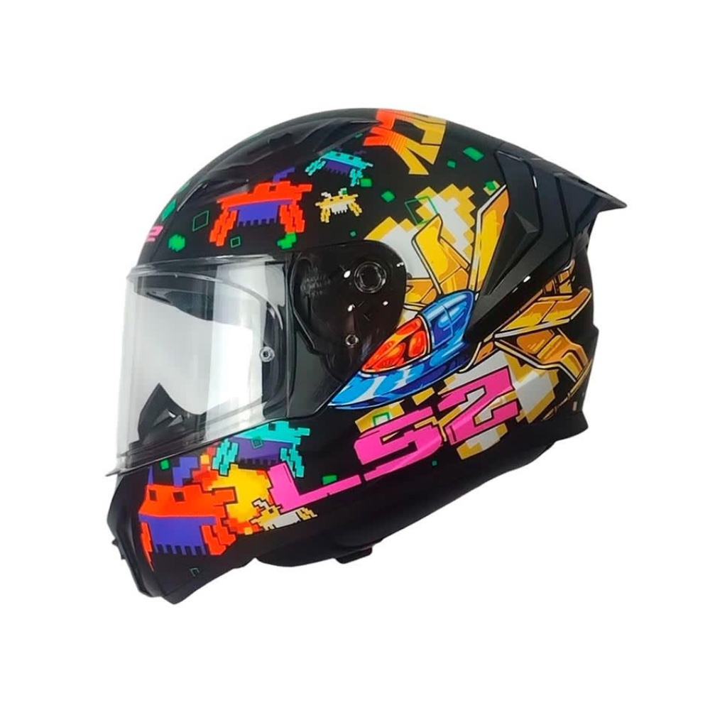 CASCO PARA MOTO LS2 FF810 VIGO SPACE ATTACK NEGRO AMARILLO ROJO MATE4