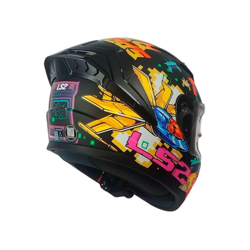 CASCO PARA MOTO LS2 FF810 VIGO SPACE ATTACK NEGRO AMARILLO ROJO MATE2