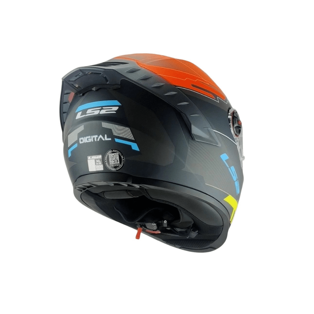 CASCO PARA MOTO LS2 FF816 COSMOS DIGITAL NEGRO NARANJO MATE2