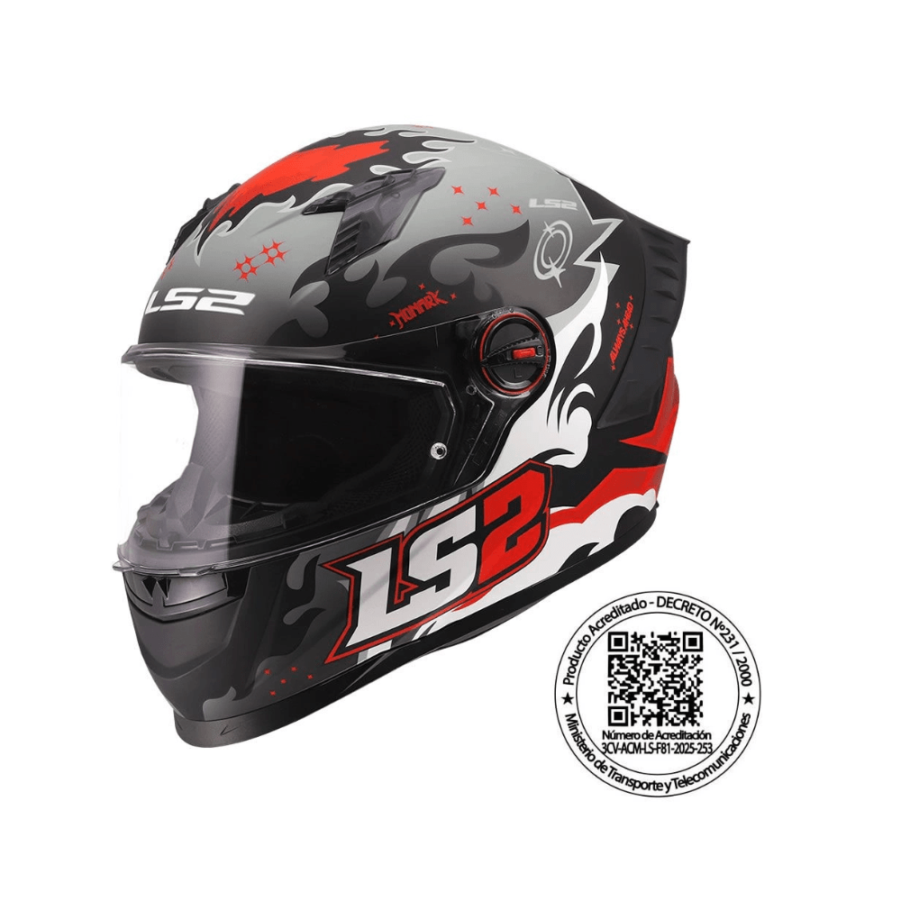 CASCO PARA MOTO LS2 FF816 COSMOS MONARK NEGRO ROJO MATE1