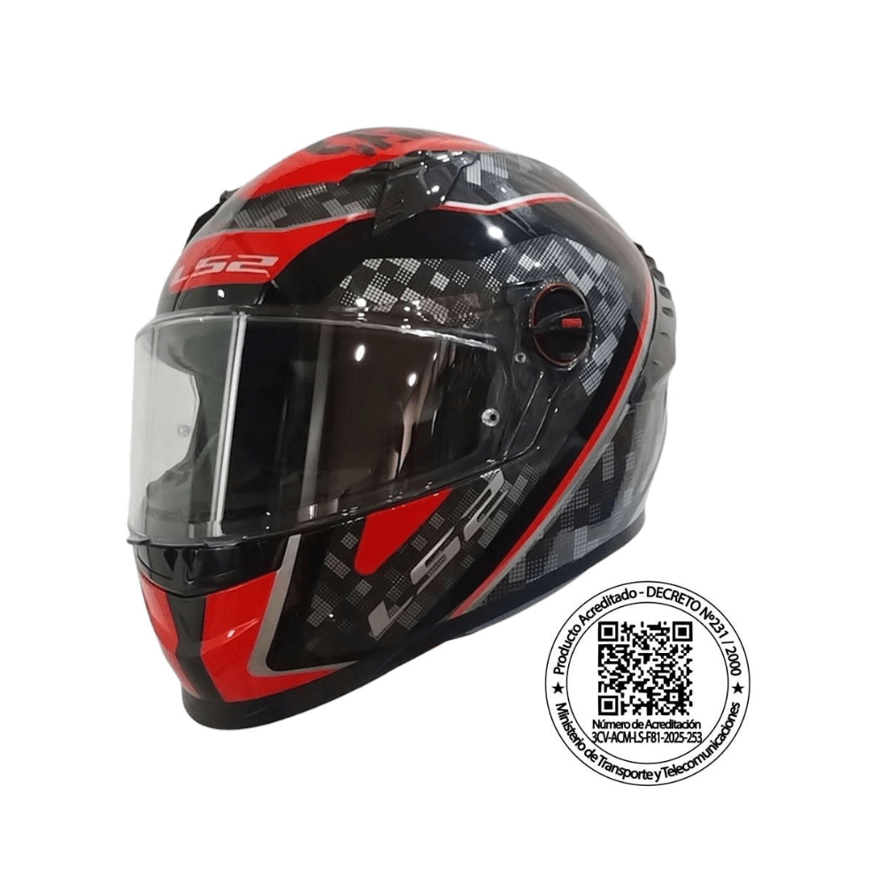 CASCO LS2 FF816 COSMOS STRIKE GRIS ROJO | CERTIFICADO ECE 22.061