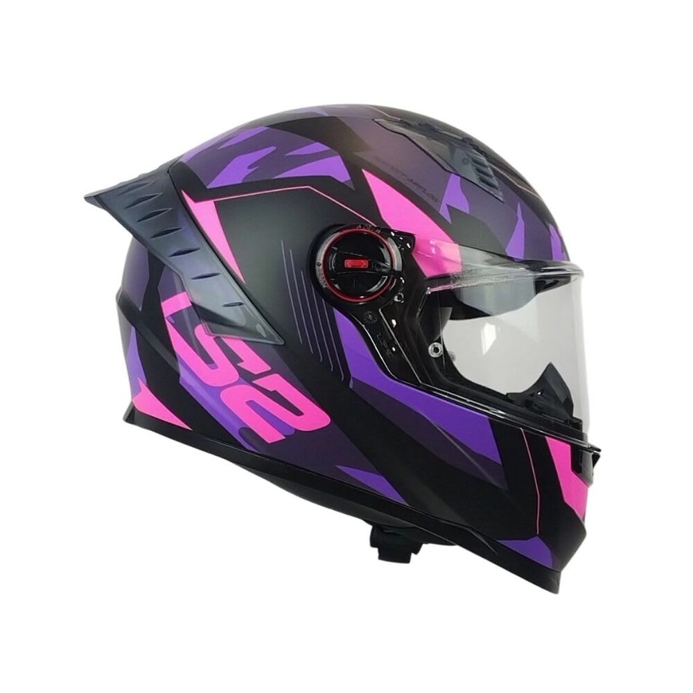 CASCO PARA MOTO LS2 FF816 COSMOS TANK CAMOX NEGRO MORADO MATE5