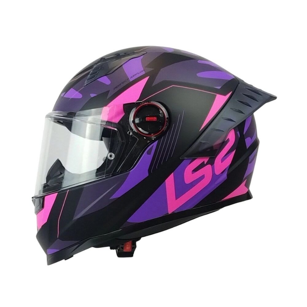 CASCO PARA MOTO LS2 FF816 COSMOS TANK CAMOX NEGRO MORADO MATE6
