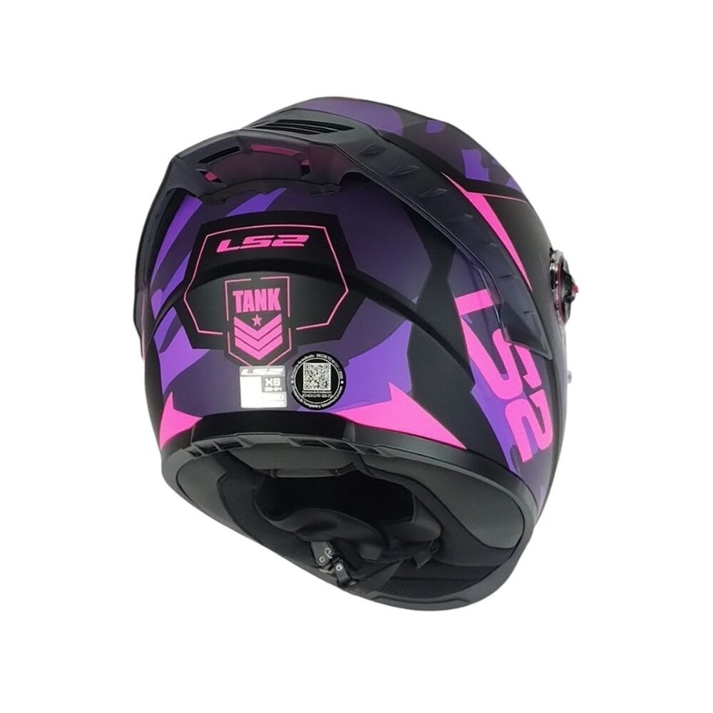 CASCO PARA MOTO LS2 FF816 COSMOS TANK CAMOX NEGRO MORADO MATE2