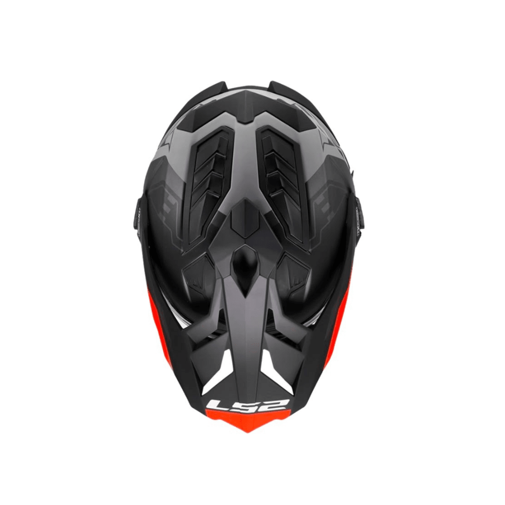 CASCO PARA MOTO LS2 MX701 EXPLORER HEXA NEGRO ROJO GRIS MATE6
