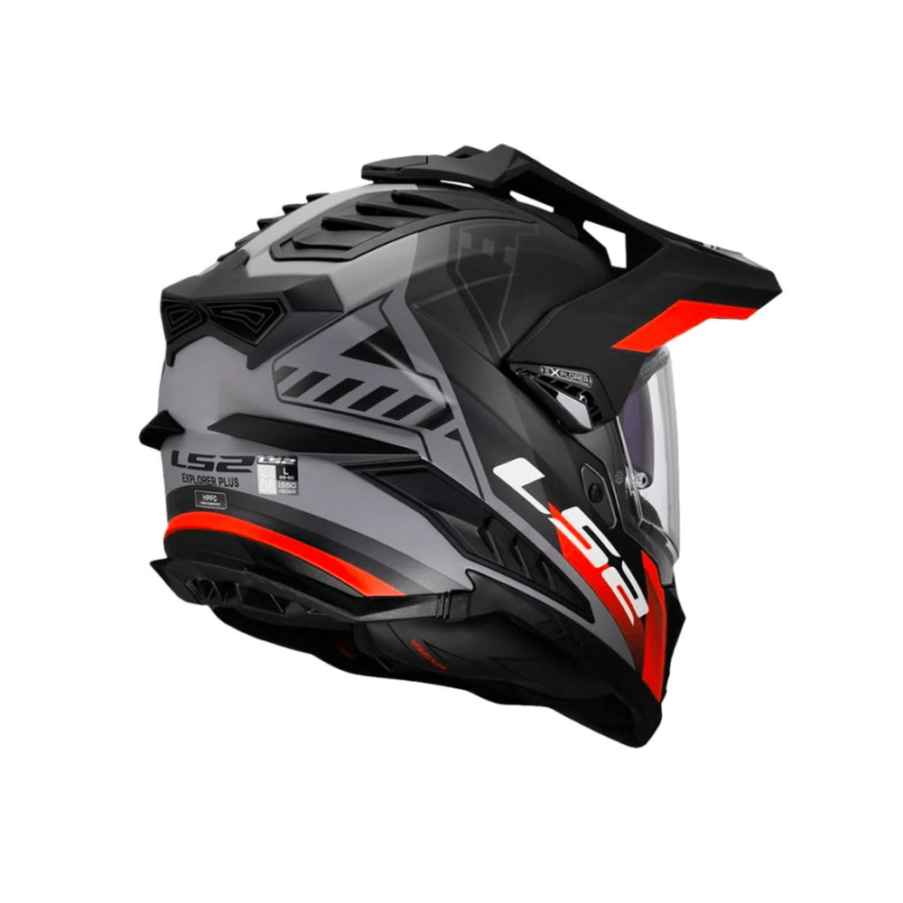 CASCO PARA MOTO LS2 MX701 EXPLORER HEXA NEGRO ROJO GRIS MATE4