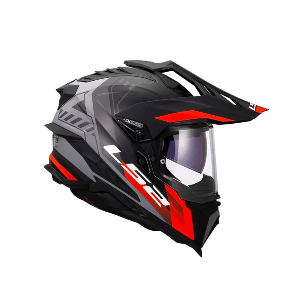 CASCO PARA MOTO LS2 MX701 EXPLORER HEXA NEGRO ROJO GRIS MATE2