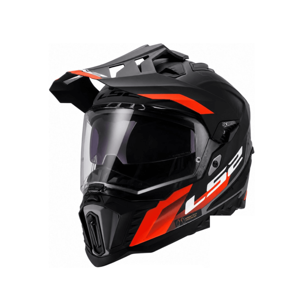 CASCO PARA MOTO LS2 MX701 EXPLORER HEXA NEGRO ROJO GRIS MATE1