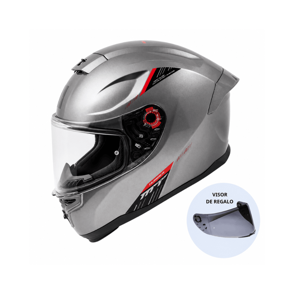 CASCO PARA MOTO MT FF114 HUMMER SOLID A2 TITANIUM BRILLO4
