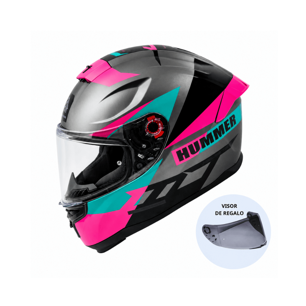 CASCO PARA MOTO  MT FF114 HUMMER QUO C9 ROSA BRILLO4