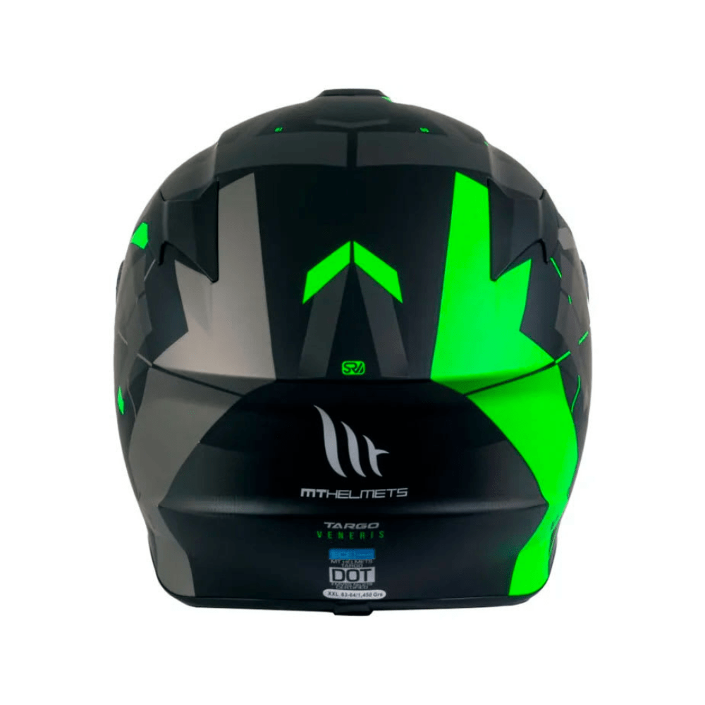 CASCO PARA MOTO MT HELMETS TARGO VENERIS B6 VERDE FLÚOR3