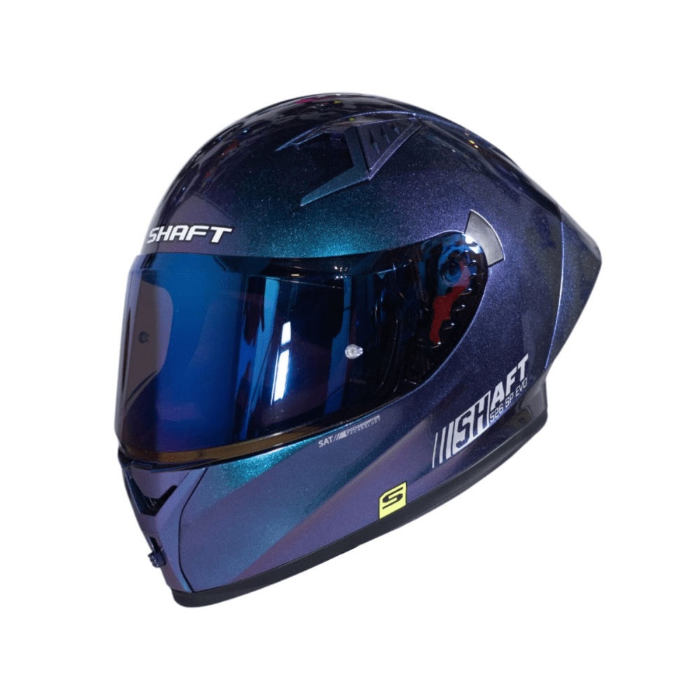 CASCO INTEGRAL PARA MOTO SHAFT 526 SP EVO SOLID CAMALEÓN AZUL ECE 22.061