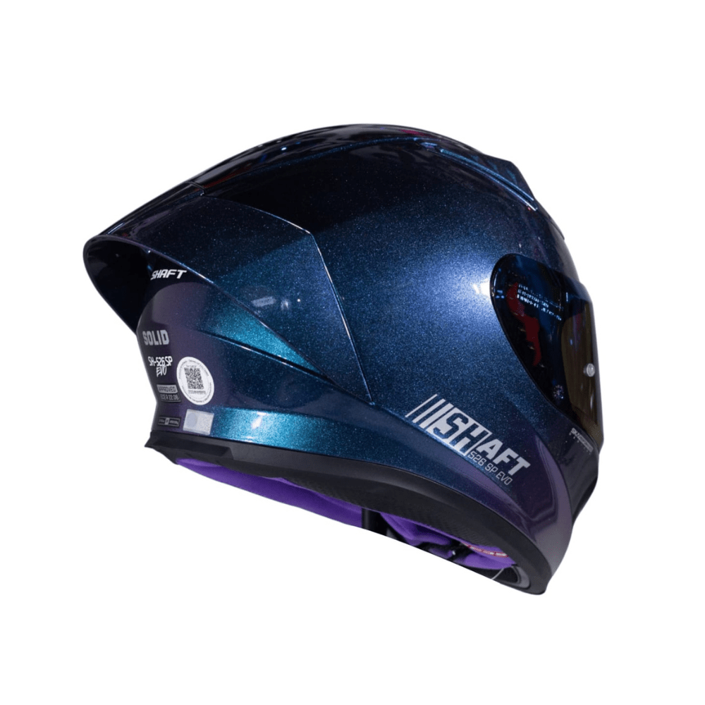 CASCO INTEGRAL PARA MOTO SHAFT 526 SP EVO SOLID CAMALEÓN AZUL ECE 22.063