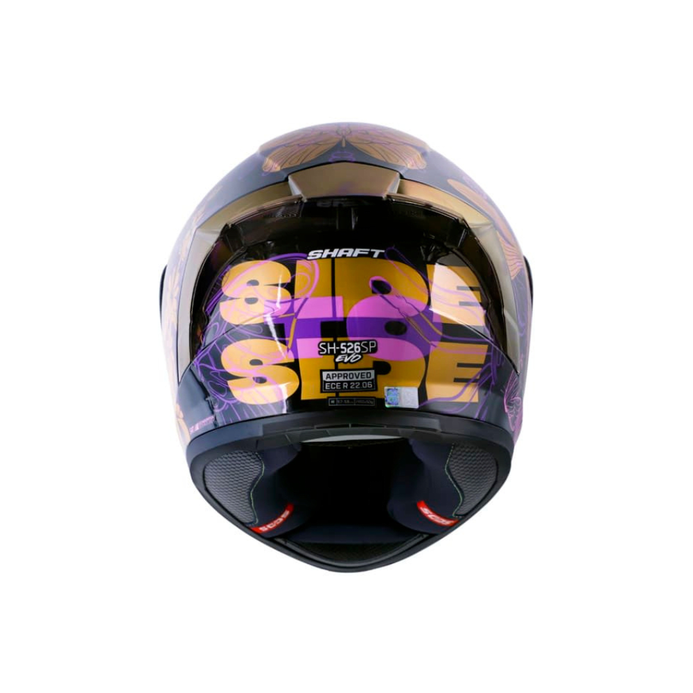 CASCO PARA MOTO SHAFT 526SP SIDE TO SIDE NEGRO DORADO2