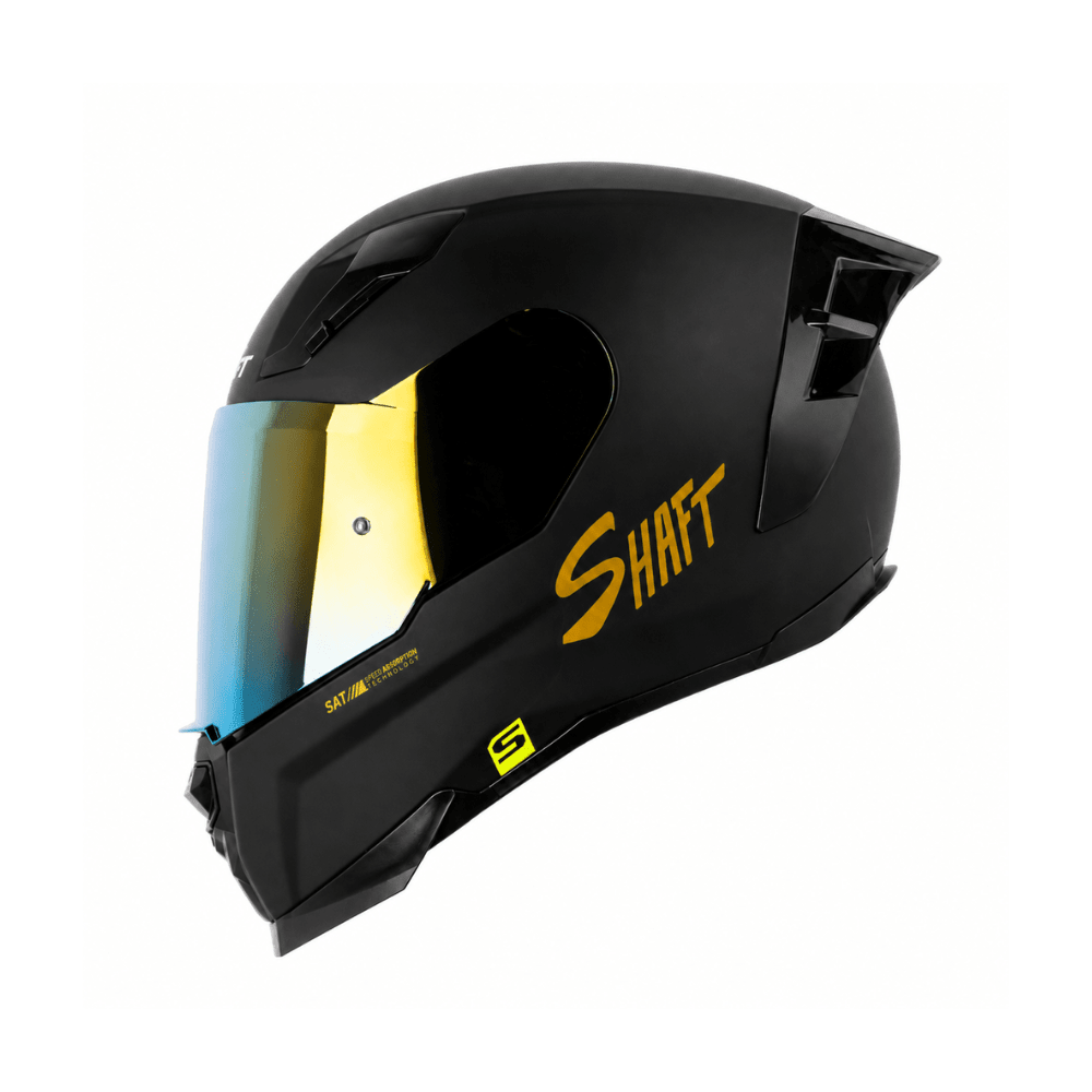 CASCO PARA MOTO SHAFT 562R SOLID NEGRO DORADO1