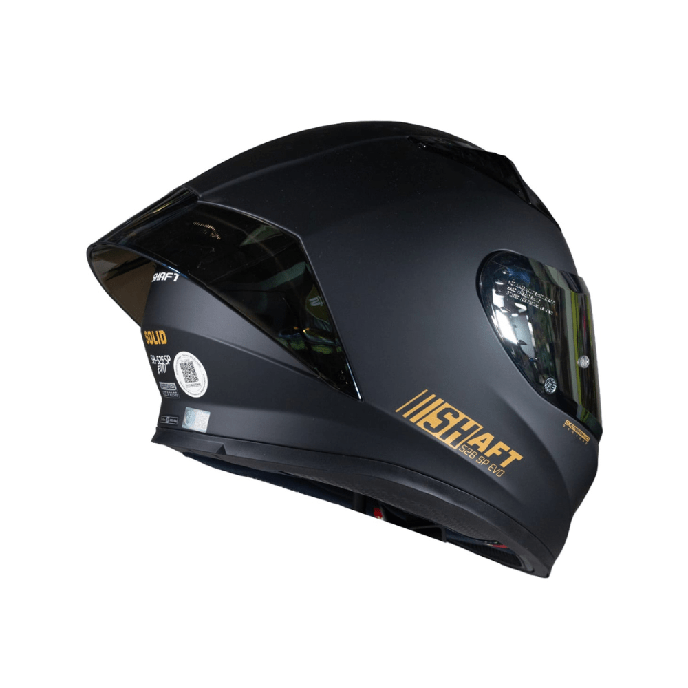 CASCO INTEGRAL PARA MOTO SHAFT 526 SP EVO SOLID NEGRO DORADO ECE 22.063