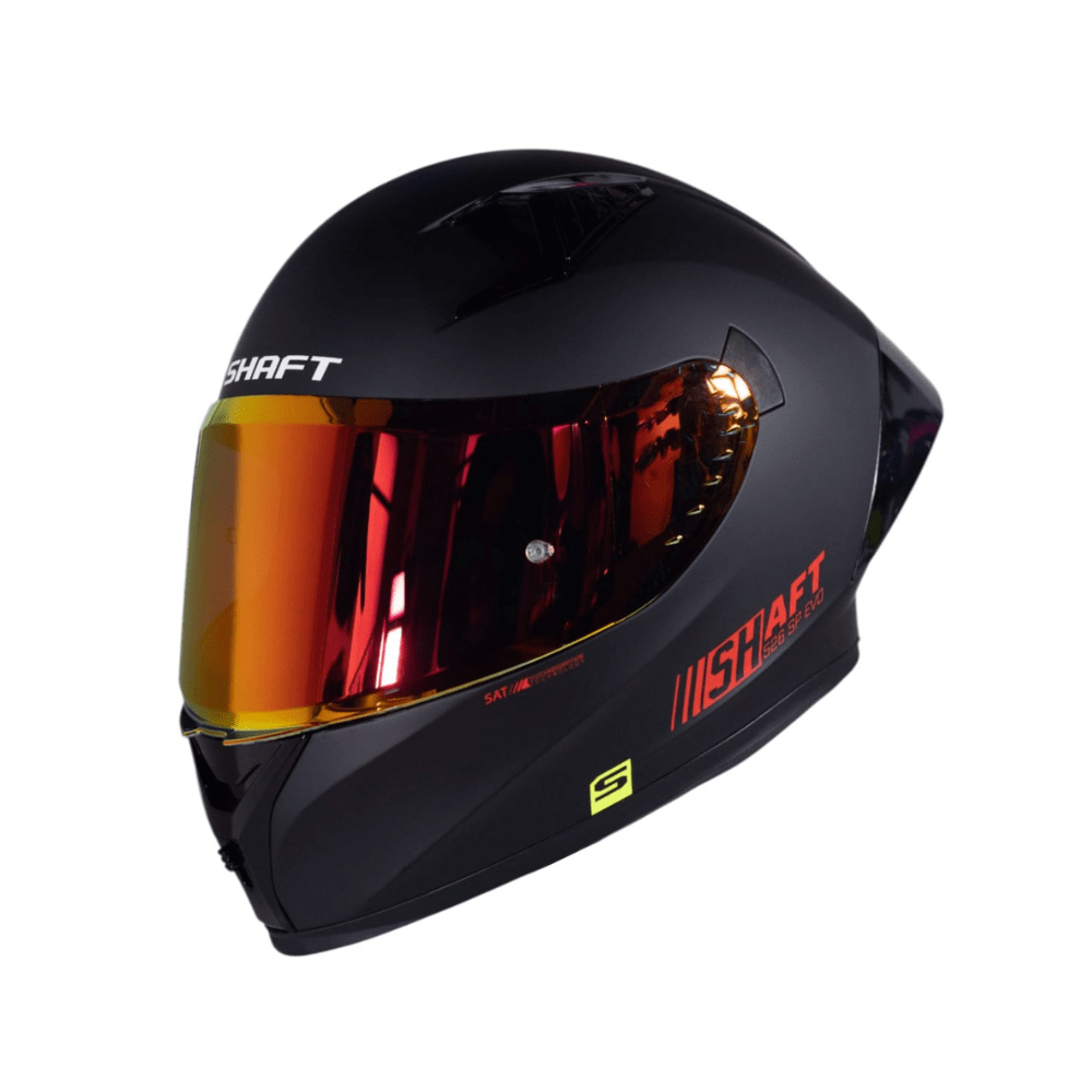 CASCO INTEGRAL PARA MOTO SHAFT 526 SP EVO SOLID NEGRO ROJO ECE 22.061